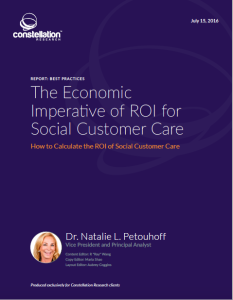 Economic Imperative of The ROI of Social Customer Service